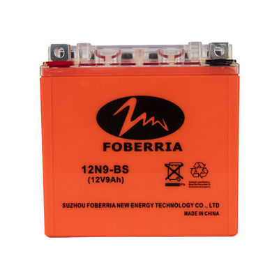 ISO14000 MF Lead Acid Mały akumulator motocyklowy Pomarańczowy Dostosowany akumulator 12 V 9 Amp Hour